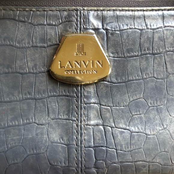 Lanvin Gray and Gold Shimmer Embossed Wallet - Picture 2 of 6